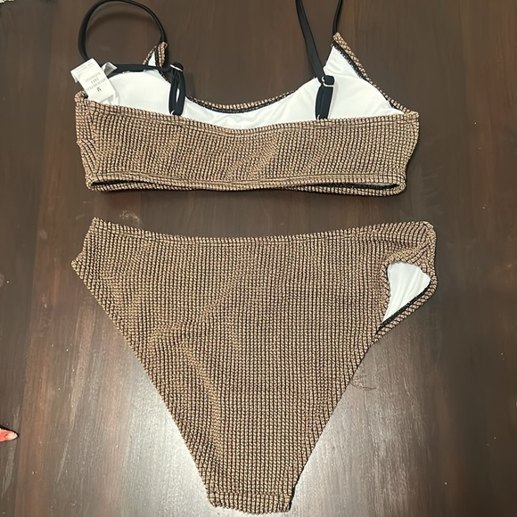 Cupshe Rib Mineral Wash Scoop Neck Top & Hipster Bikini Set Size M - Picture 9 of 16